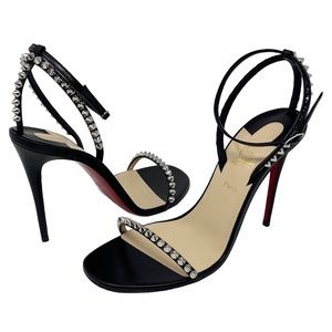 Christian Louboutin So Me Sandal Spike Studded Black Pumps 37.5EU/7.5US
